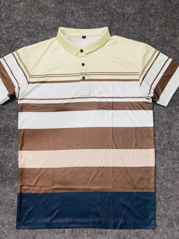 Chinese Polo T-shirt – Brown with Sublimation Print