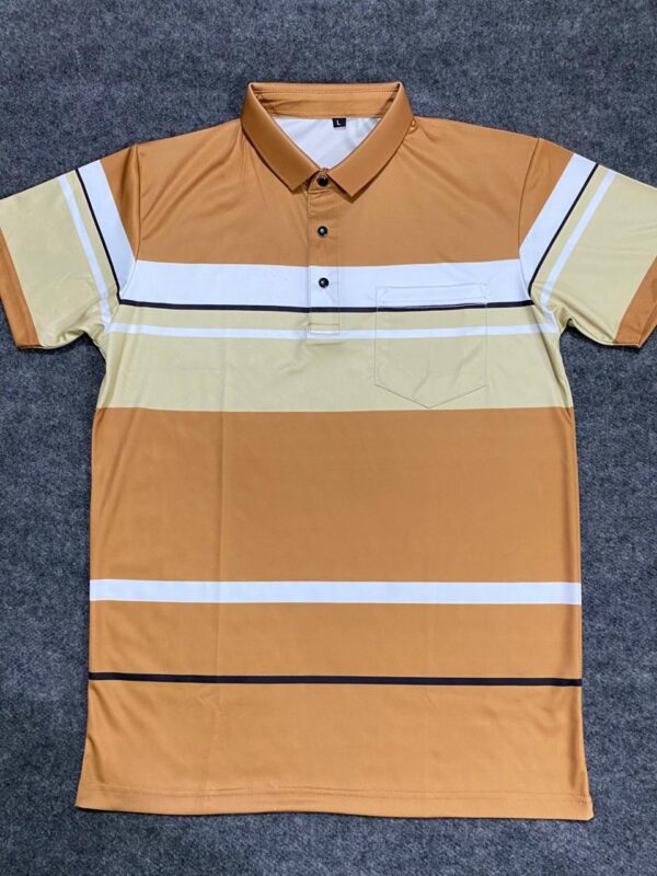 Chinese Polo T-shirt – Yellow with Sublimation Print
