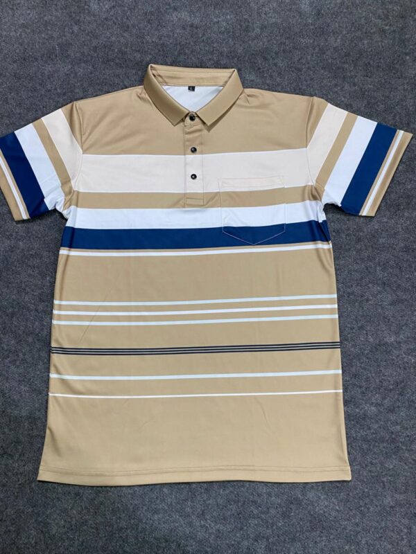 Chinese Polo T-shirt – Light Brown with Sublimation Print