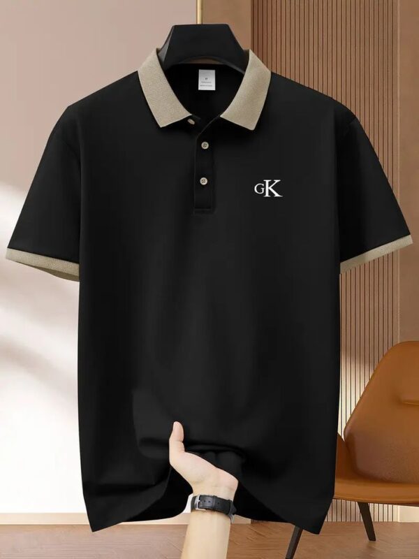 Casual Polo T-shirt - premium Cotton Fabric (Black)