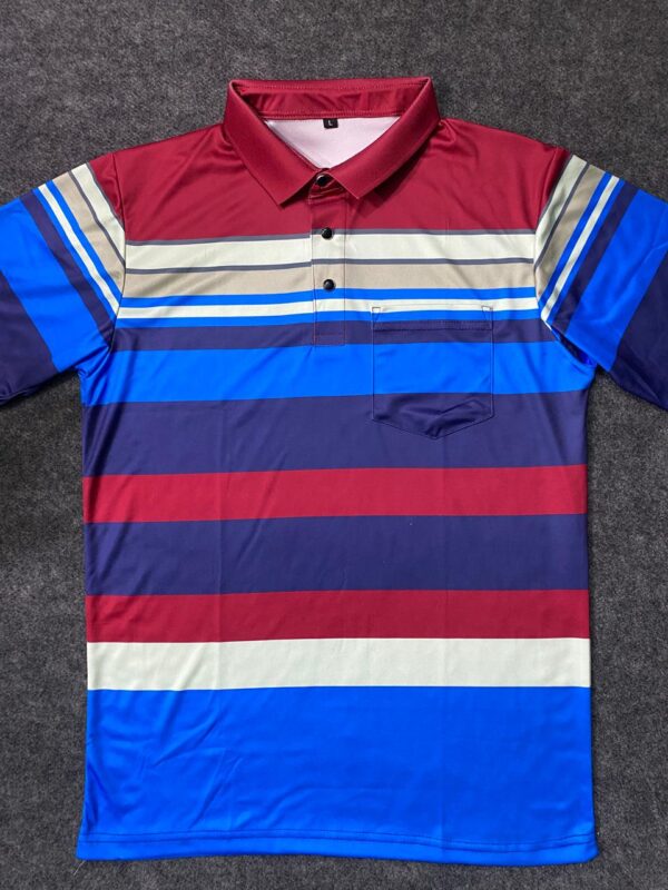 Chinese Polo T-shirt - Red with Sublimation Print